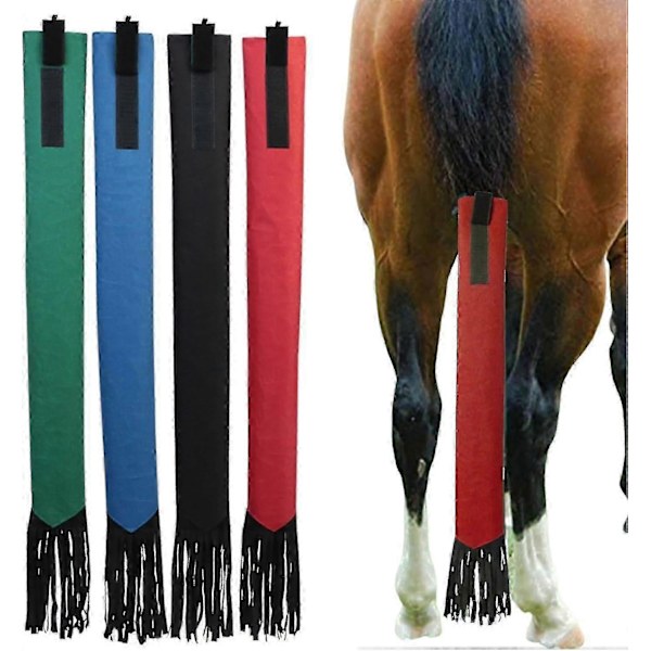 4 stk. Halevesker for hester, halebeskytter med frynser, pustende haleveske for hest, fluevifte, holder halen ren og beskyttet