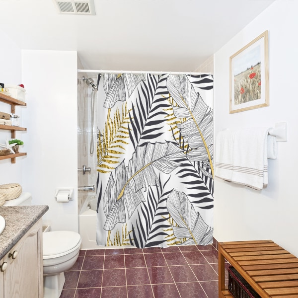 #3D-trykt vandtæt polyester bruseforhæng, 180*180cm#