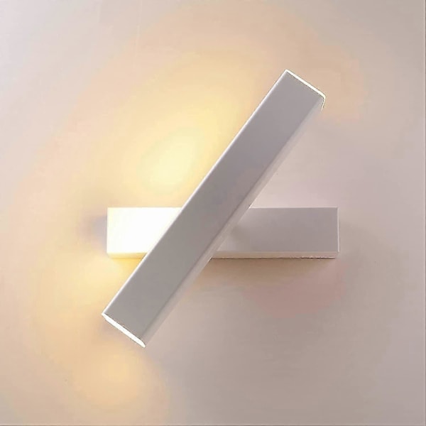 12W LED Væglampe Hvid Lampe Kreativt Design Indendørs Lysarmatur Næsten 360 Graders Rotation Væglampe til Soveværelse Stue Kontor Gang (Hvid