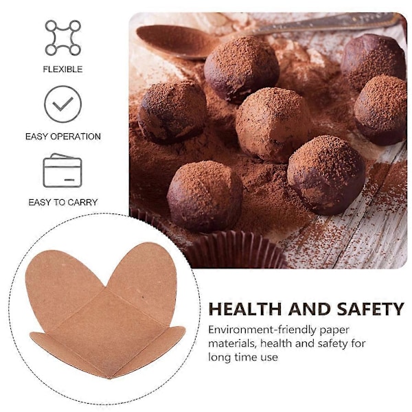 200 stk. Chokoladeindpakningspapir Trøffelbakker Papir Dessert Chokoladebaser