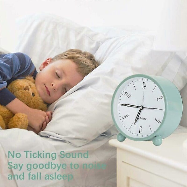 Väckarklocka för morgonen, tyst tickfri väckarklocka, reseväckarklocka med nattlampa