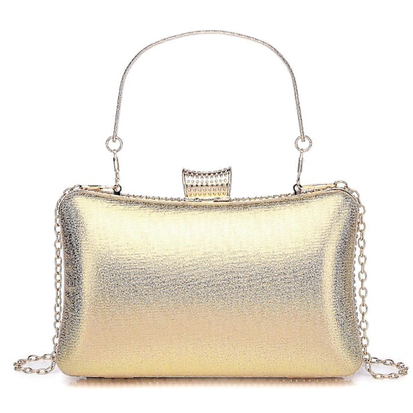 Dame Gittermønster Metal Håndtaske Kæde Geometrisk Aften Clutch Taske, U-diamant Gylden