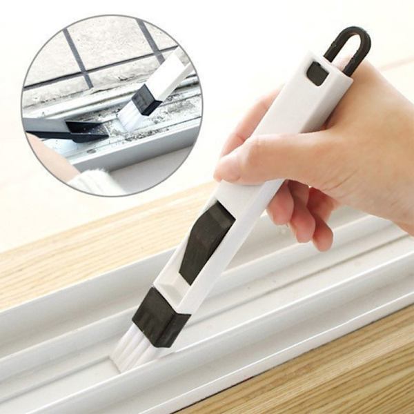 #3-pack Multifunktionell Spaltborste Fönster Spalt Rengöringsborste för Dörrfönster Glidspår Badrum Fönsterfåra#