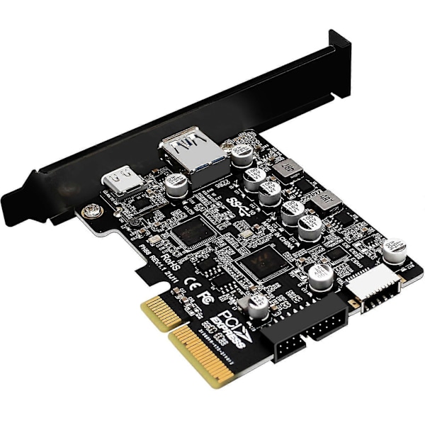 PCIe 3.0 - USB3.2 Express -laajennuskortti Windowsille, SATA-virtaliitin, Type-C, Type-E, 19-nastainen, 20-nastainen liitäntäkortti emolevylle