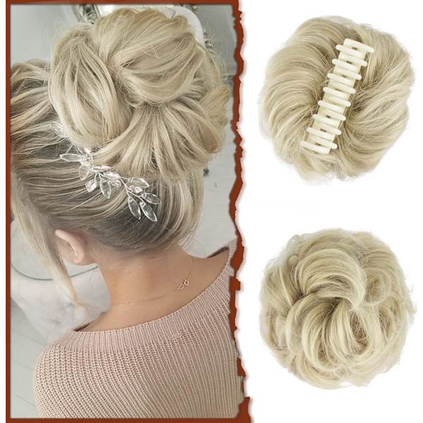 Hårklämma i lockigt vågigt hår Scrunchie Falska Chignons Klämma C