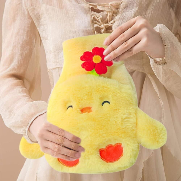 Plush-pehmeä kuumavesipullo, Piirretty pörröinen kuumavesipullo, Kuuma