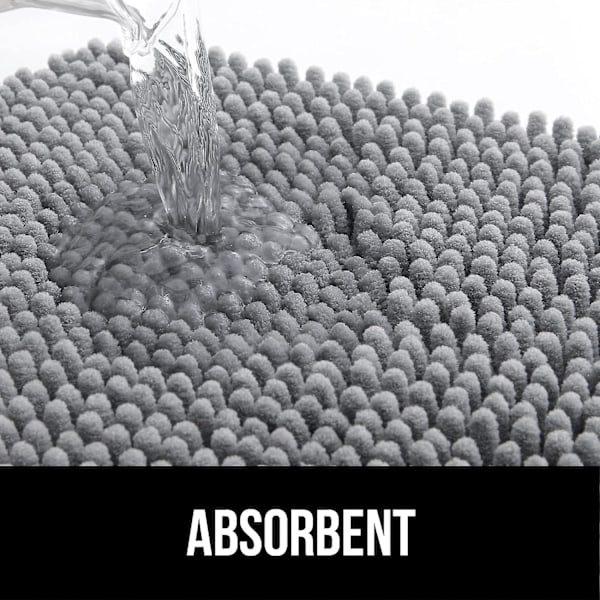 Dørmåtte til Hunde til Mudrede Patter, Absorberer Fugt og Snavs, Skridsikker Vaskbar Måtte, Hurtigtørrende Mikrofiber (Grå)