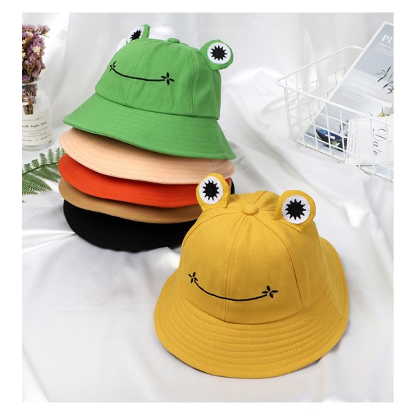 Cartoon Frog Bucket Hat, Unisex sommersolhat til voksne, Foldab