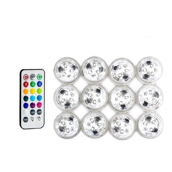 10 stk Mini Neddykbare LED-lys, Undervannslampe Vanntett R