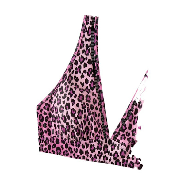(l)sexig Leopard Högmidjad Flare Pouch Split Spa Baddräkt