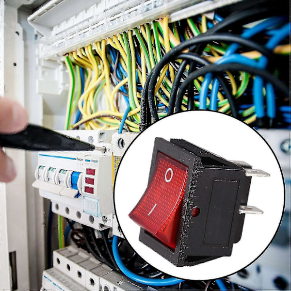 Röd Ljusbelyst 4-Pin DPST PÅ/AV Snäpp-in Vippströmbrytare 16A 20A 250V AC
