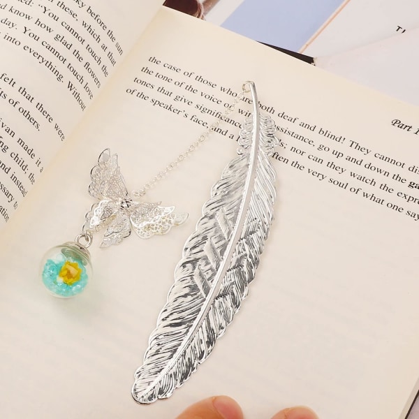 Metal Feather Bookmark, 1 Valentinsdag bursdagsgaver til kvinner