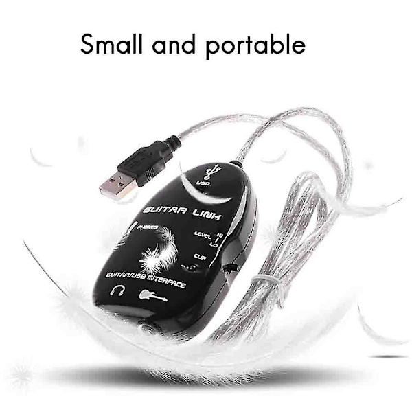 USB Gitar Kabel Gitar til USB Grensesnitt Kabel Link Lyd for PC Innspillingsadapter Gitarspillere