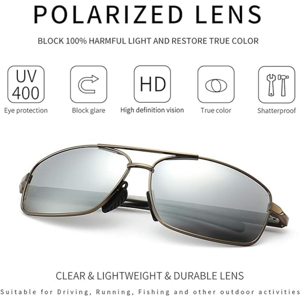 Ultralätta Rektangulära Polariserande Solglasögon UV400 Skydd