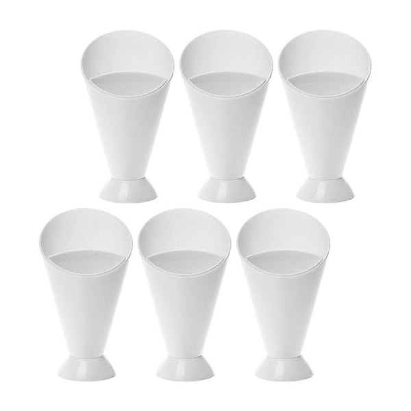 6 stk. Fransk Frites Dyppe Kop Kegle Dyppe Kop Plast Ketchup Kop PP Salat Kop