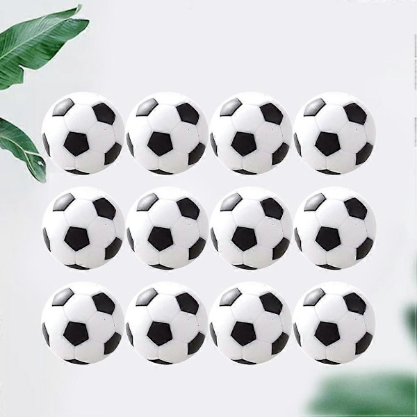 12 stk. 3,1 cm Klassisk Mini Fodbold Legetøj Bordfodbold Fodbolde Udskiftningsbolde Bordplade Resin Fodboldspil Tilbehør (Sort)