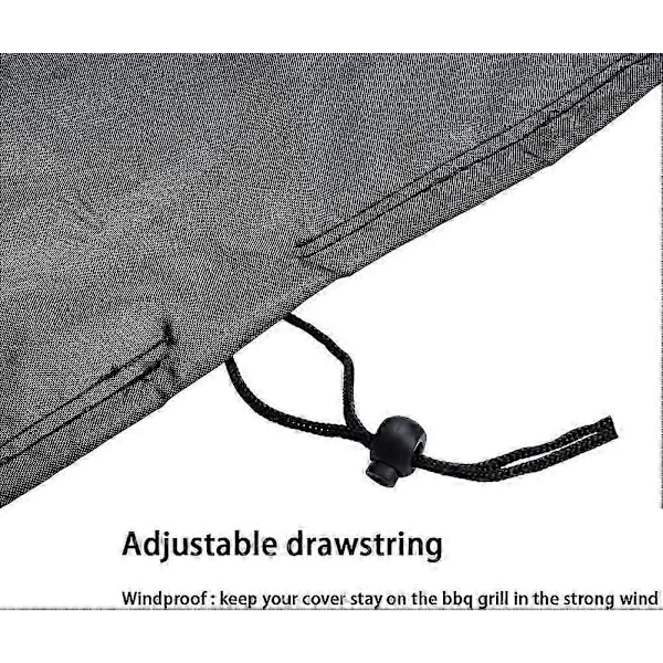 BBQ Grillin suojus Grilli Suojus Pölytiivis Tuulenpitävä Repeytymätön UV-suojattu Kaasugrillin suojus Weberille, Brinkmannille, Char Broilille jne. Musta (145x61x117cm)