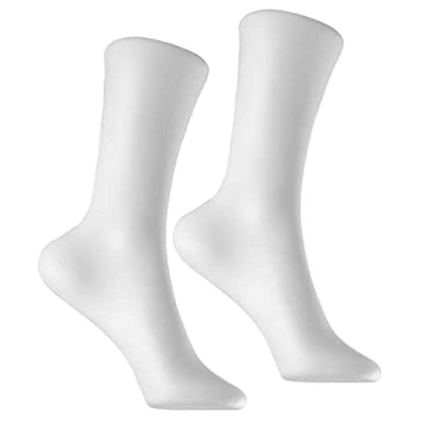 2 st Skyltfotsockmodell Damfotstrumpa Display Kort Strumpa Ankelarmband Smyckesdisplayställ, Vit