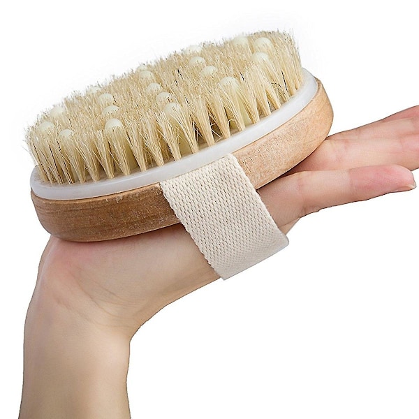 Kroppsborste Den exfolierande borsten Badborsten med naturliga borststrån för att eliminera celluliter och toxiner från död hud Behandlingen