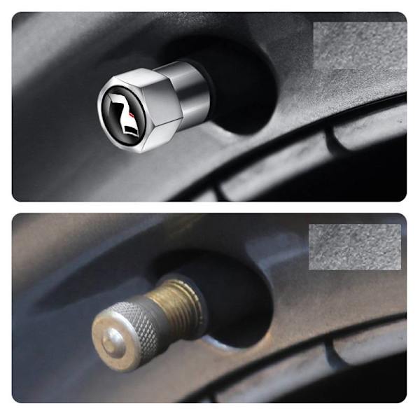 #4 stk. brugerdefinerede bilventilhætter - sort, metal bilventilhætter, egnet#