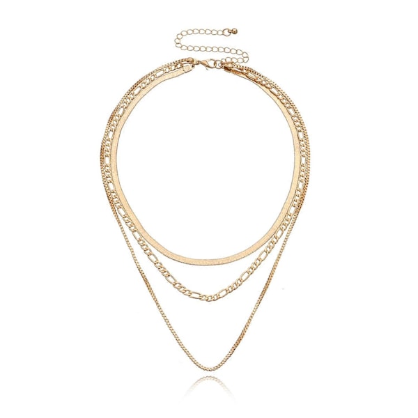 Cubansk Tyk Led Kæde Choker Halskæde Lagdelt Guld Chunky Kæde