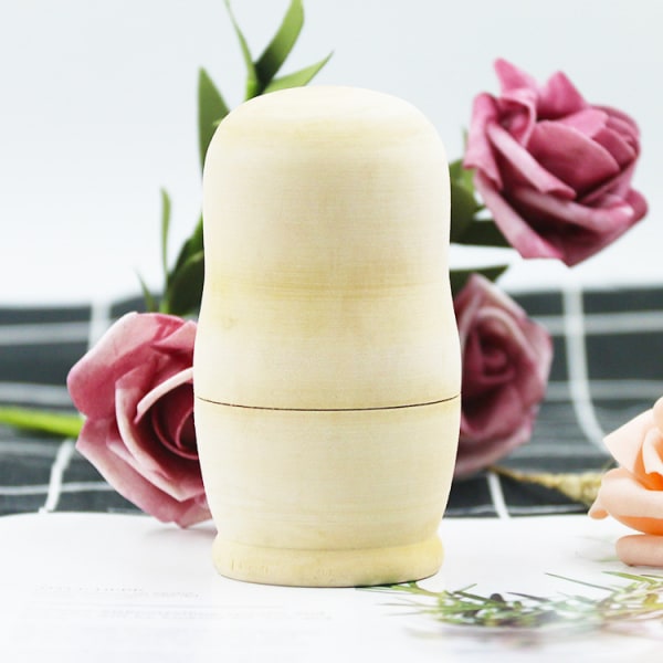 Omålade Ryska Dockor Nesting Eggs x5 Lager Trä DIY Nesting