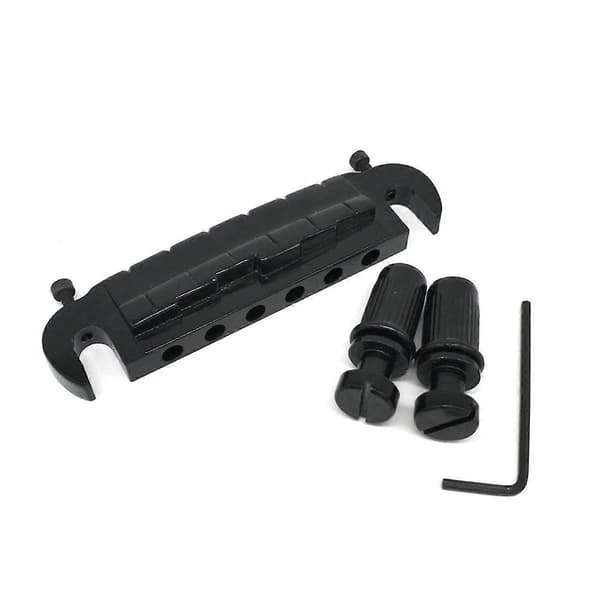 Justerbar Gitarrstall Liten Integrerad Stall Tailpiece för LP Stil Elgitarrdelar Svart