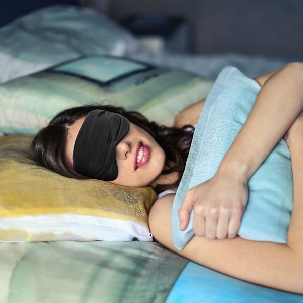 /#/Silkesömnmask Ögonmask Ögonlock Ögonskydd - Silkesmjuk Justerbar/#/