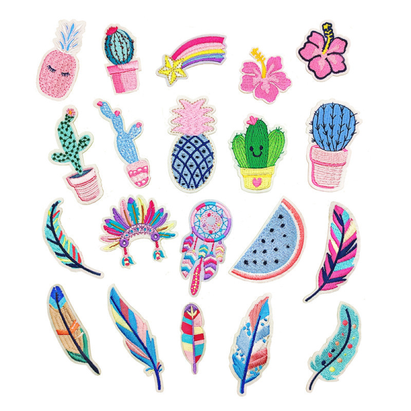 20 Pieces Cute Embroidery Iron-on Patch, Embroidery Sticker Iron