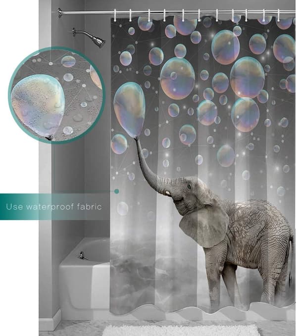 *Dusjforheng Elefant Stoff Dusjforheng Muggsikkert Curta*