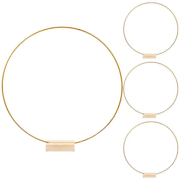 2 Sæt Metal Blomster Hoop Bordpynt med Base Drømmefanger Bryllupskrans DIY Ringe