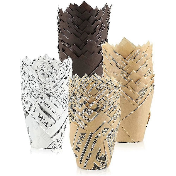 Muffinform, 200 Stykker Tulipan Muffinforme - 2 Tommer Standard Papir