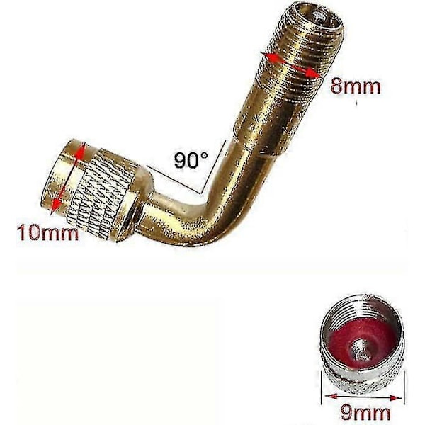 4 stk. Profesjonell Dekkventilforlengeradapter, 90 graders dekkventilstamme-forlenger