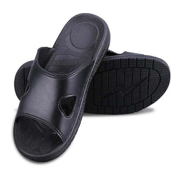 Antistatiske Slippers Støvfrie Beskyttende Slippers Rengøringsarbejdssko Bund til Mænd Kvinder (PU Bund, 44 Yards, Sort)
