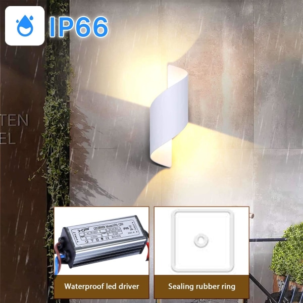 10W LED Utomhusvägglampa Vattentät IP66 Modern Aluminium Utomhus