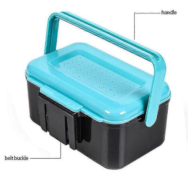 Fisking Levende Agn Boks Fiske Plast Agn Boks Agn Oppbevaringsboks Orm Agn Holder Bærbar Fiske Levende Agn Oppbevaringsboks