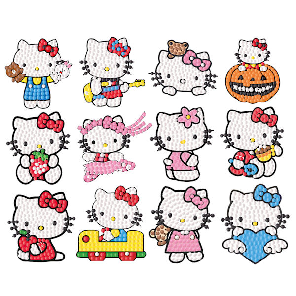 #12kpl HelloKitty Cartoon DIY Timantti Tarrat#