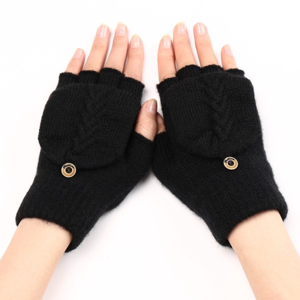 #Knitted gloves folding mittens folding gloves with warming#