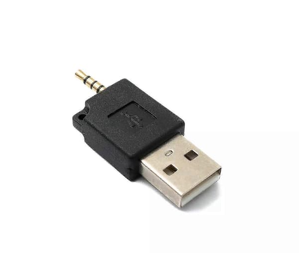 Lyd USB-adapter 2,5 mm Jack-plugg til 2.0 Type A-plugg AUX-kabel i svart