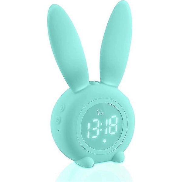 Søt Kanin Vekkerklokke, Snooze-funksjon Nattbordslampe, Automatisk
