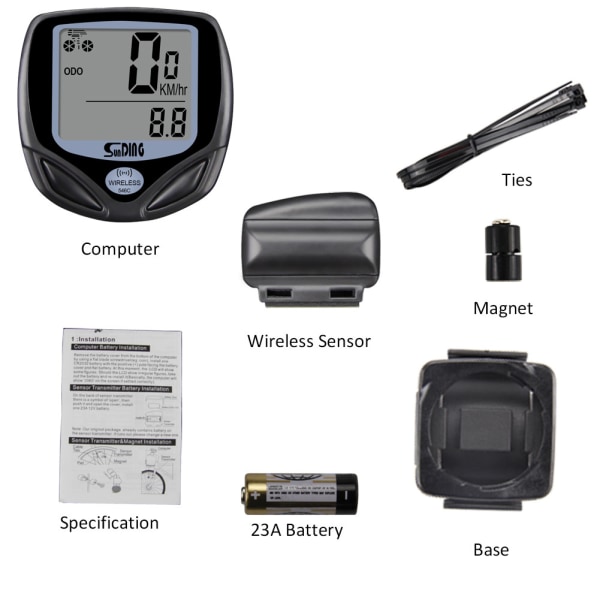 Trådlös Multifunktions Cykelhastighetsmätare Cykelodometer