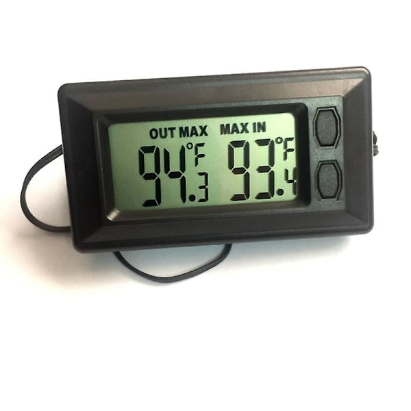 Termometer for bilinteriør og eksteriør, LCD digitalt display med termometer