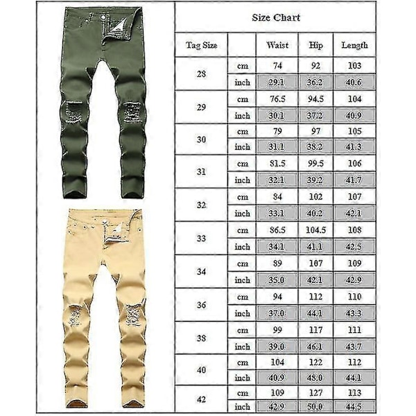 Miesten venyvät polvista repäistyt farkut, hoikat ja rennot slim fit -farkut, kuluneet housut