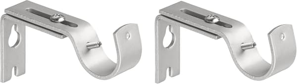 #2-pack Universal Gardinstångsbeslag - Silver, Justerbar Väggfäste