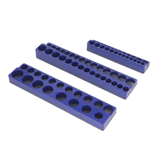 3-pack Magnetisk Hylsnyckelorganisator Set 1/2 tum 3/8 tum 1/4 tum Standard Djup Metrisk Hylsnyckelhållare