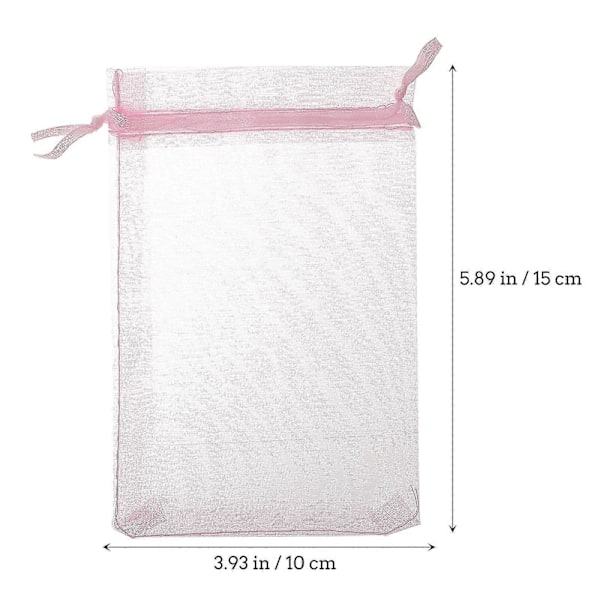 100 kpl Organza-pussit Kiristysnyörillä Lahjapussit Kannettavat Läpinäkyvät Organza-korupussit