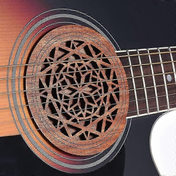 Gitarr Trä Ljudhål Ljudhålskydd Block Feedback Buffer Mahogny Trä för EQ Akustisk Folk G
