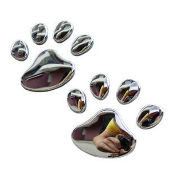 #5 Paria Karhun ja Koiran Kynnen Eläimen Jäljen 3D Auton Tarrat Auton Koristeluun Hopeaväri #