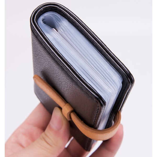 Kreditkortshållare i läder - 26 fack (svart)