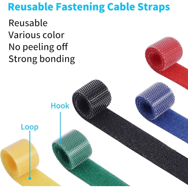 *100 stk. gjenbrukbare kabelbindere i nylon med mikrofiberlås*
